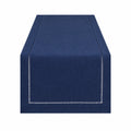 Chemin de table 180 x 35 cm en tissu bleu marine style sobre