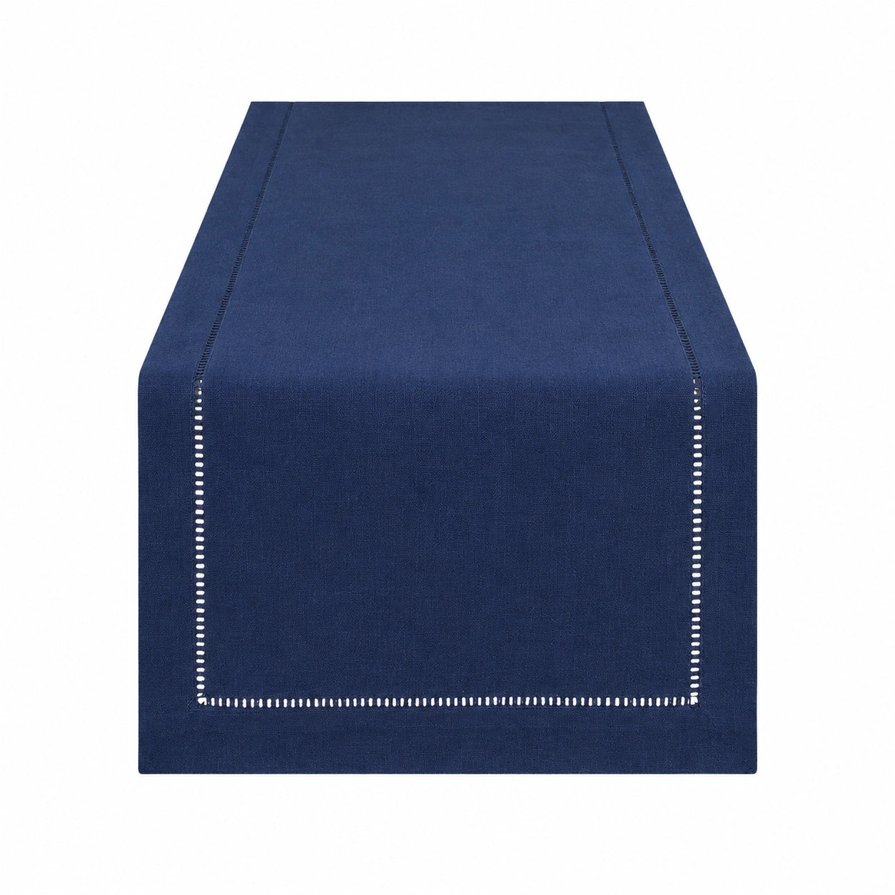 Chemin de table 180 x 35 cm en tissu bleu marine style sobre