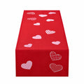 Chemin de table 40 x 180 cm textile rouge à motifs cœurs style romantique