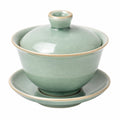 Gaiwan 150 ml en céramique vert céladon avec couvercle et soucoupe pour thé