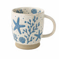 Mug en céramique 350 ml blanc et bleu à motifs marins