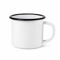Tasse émaillée 350 ml blanche et noire pour boissons chaudes style rétro