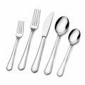 Ménagère 5 pièces en acier inoxydable argenté poli style classique